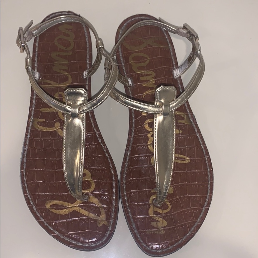 Sam Edelman gold Gigi thong T strap